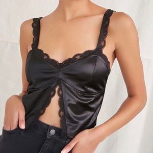 F21 Black Lace Cami Tank Top